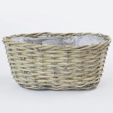 Truhlík OVÁL GREY 28X17X12 CM - Proutené obaly | FLORASYSTEM