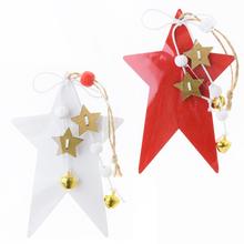 ZÁVĚS HVĚZDA MIX BIEL / červ. 8X12,5CM - FLORASYSTEM