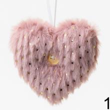 Záves srdce z kožušinky v mixe farieb.