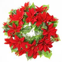 VĚNEC POINSETTIA ČERV.35cm - FLORASYSTEM