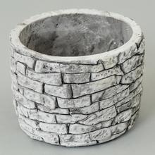 Obal kámen ovál 15,5x15,5x11 cm - Cement | FLORASYSTEM