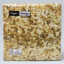 600292 Sequins GOLD 33x33cm - servítky | FLORASYSTEM