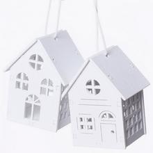 DREVENÝ DOMČEK S/2 BIELY 5x4x6CM - Domek | FLORASYSTEM