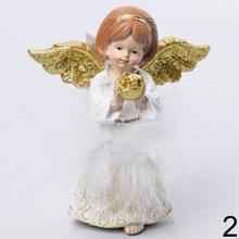 Dekoračný anjel MIX2, 12,5 cm, polyresin, biely
