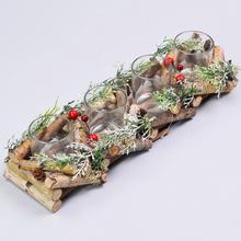 SVIETNIK ADVENTNÝ DREVO 40x12x9CM - Svícen, věnec adventní | FLORASYSTEM