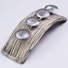 Svícen OBLOUK ŠEDÝ ADVENT 45X14X11CM - FLORASYSTEM