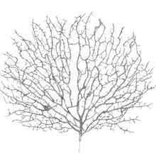 Zlatý glitter konár s umelými kvetmi, 42 cm.