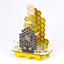 729 VČELÁR/POHÁRE DREVO+SKLO 22x29x11cm - Darčekové sady | FLORASYSTEM