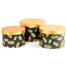 DARČEKOVÁ KRABIČKA S/3 ČIERNO-ZL. L.24.7x17CM - FLORASYSTEM