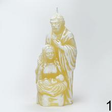 Figúrka Svätá rodina v ecru a hnedej farbe.