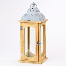 Lampa DŘEVO / KOV 16x16x42cm - lampáše drevo/kov | FLORASYSTEM
