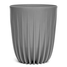 907 OBAL MIRA SZARY 25CM - Okrúhly nízky s vkladom | FLORASYSTEM