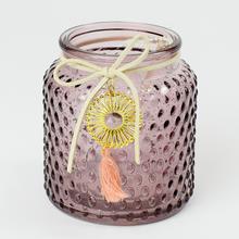 AKCIA! SVIETNIK SKLO FIALOVÝ 8,5x9,5CM - FLORASYSTEM