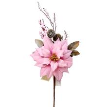 KS RUŽA VIANOČNÁ RUŽOVÁ 36CM  - Ks květ vánoční | FLORASYSTEM