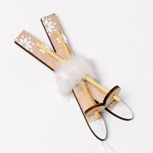 ZÁVES LYŽE DREVO NATUR 17x3,5x2CM - Lyže | FLORASYSTEM