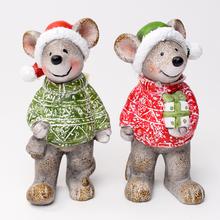 MYŠ KER. ZEL/ČER. MIX2 7.7*7.5*15.2 SUPER CENA! - Keramika 10- 25cm | FLORASYSTEM