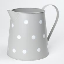 AKCIA! VÁZA DŽBÁN V:19x14CM KOV ŠEDÝ VEĽKÉ BODKY SUPER CENA! - Kovové nádoby | FLORASYSTEM