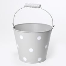 OBAL VEDRO KOV ŠEDÝ VEĽKÉ BODKY V:13,5/22,5x16CM - Kovové nádoby | FLORASYSTEM