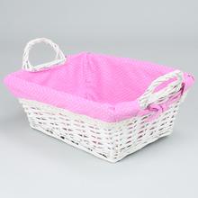 PRÚTENÝ KOŠÍK BIELY VZOR BODKA 35x26x13cm - Koše, košíky s plátnem | FLORASYSTEM