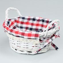 PRÚTENÝ KOŠÍK BIELY VZOR KOCKA 21x10cm - Koše, košíky s plátnem | FLORASYSTEM