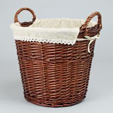 AKCIA! PRÚTENÝ KOŠ HNEDÝ VZOR KVET 38x33cm - Koše, košíky s plátnem | FLORASYSTEM