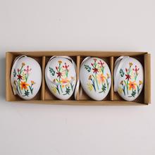 ZÁVES VAJCE PLAST S/4 6CM  - Plastové vzorované | FLORASYSTEM