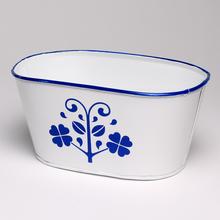 OBAL OVÁL KOV MODROTLAČ 1 V:8,5x18,5x12,5CM SUPER CENA! - FLORASYSTEM