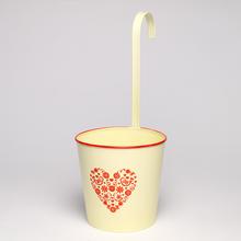 OBAL ZÁVES KOV ČERVENÉ FOLK SRDCE V:14/33x14CM SUPER CENA! - Kovové nádoby | FLORASYSTEM