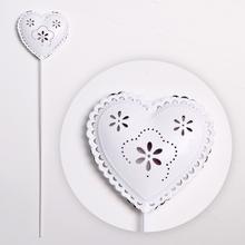 ZÁPICH SRDCE KOV 7x30CM BIELE - FLORASYSTEM