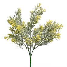 ZÁPICH DROBNÉ LÍSTKY POPRAŠENÉ ŽLTÉ 34CM - Zápich bílý / žlutý | FLORASYSTEM