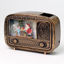 AKCIA! LED RÁDIO USB+LAMPÁŠ ZLATÝ SANTA 21.8*6.2*15.2CM - FLORASYSTEM