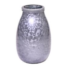 AKCIA! HURIKÁN ľahké recyklované sklo d. šedá matná - v28xh - Váza | FLORASYSTEM