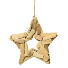 ZÁVES HVIEZDA DREVO NATUR 30x30x4CM - FLORASYSTEM