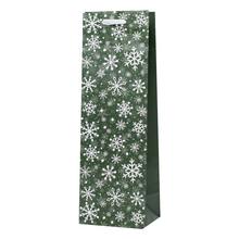 AGB2014404 TAŠKA darč fľaška V37x12+10cm Coloful Snowflakes  - Vánoční papírové tašky | FLORASYSTEM