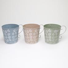 AKCIA! OBAL S UCHOM KOV MIX 3F KVETY V:16,5x18CM - Kovové nádoby | FLORASYSTEM