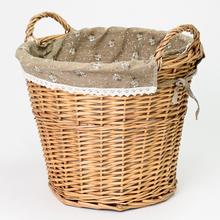 AKCIA! PRÚTENÝ KOŠ TM.HNEDÝ VZOR BODKA 38x33cm - Koše, košíky s plátnem | FLORASYSTEM