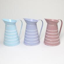 VÁZA DŽBÁN MALÝ KOV MIX 3F PRUHY V:22x12,5CM SUPER CENA! - FLORASYSTEM