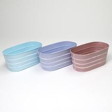 OBAL OVÁL KOV MIX 3F PRUHY V:10x24x12,5CM SUPER CENA! - FLORASYSTEM