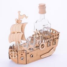 597 LOĎ/POHÁRE DREVO+SKLO 28x24x11cm - Darčekové sady | FLORASYSTEM