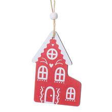 ZÁVES PERNÍK. DOMČEK DREVO BIE/ČER 6.5*0.5*9.5cm - FLORASYSTEM