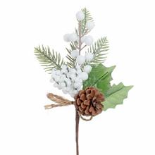 VIAN. VETVIČKA ČEČINA, BIELE BOBULKY, ŠIŠKA 24CM  - FLORASYSTEM