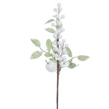 VIAN. VETV. ZELEŇ, BIE. JABLKO, GULKY, GLITER 44CM - Bobule bílé | FLORASYSTEM