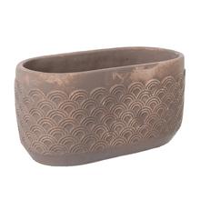 OBAL CEMENT BROWN 25.5*14*H13cm - Cement | FLORASYSTEM