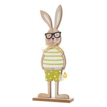 ZAJAC S OKULIARMI NAT/ZEL/BIE DREVO 13,5*5*34CM - Dřevěné | FLORASYSTEM