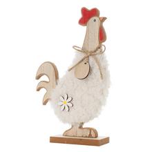 KOHÚTIK NAT/ČER/BIE DREVO 10*4,5*17CM - Kohout a slepice | FLORASYSTEM