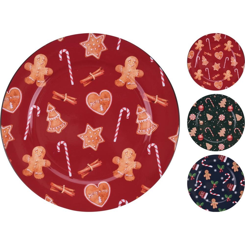 Vánoční tácek s designem, průměr 33 cm.