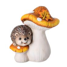 JEŽKO NA HRÍBIKOCH HNE/BIE/ŽL/OR KERAMIKA 14*10*15CM - FLORASYSTEM