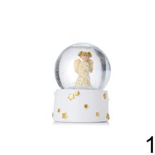 Snehová guľa s anjelom, biela a zlatá, mix 2 kusy.