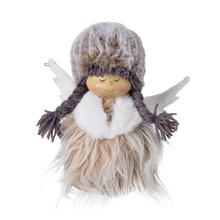 DIEVČA KRÍDLA, PELERÍNA, ČIAPKA BIE/BÉŽ/SIV TEXTIL 18*11*20CM - Chlapec, dívka textil | FLORASYSTEM