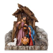 BETLEHEM FAREBNÝ LED POLY 17*7,8*18,4CM - Betlém | FLORASYSTEM